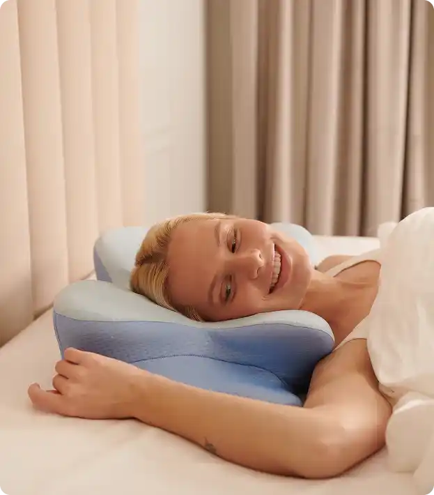Derila Ergo Pillow — Butterfly Cervical Design In Use